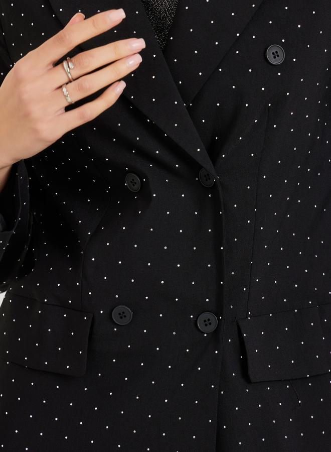 ستايلي بليزر مزين بقصة عادية - Image 2